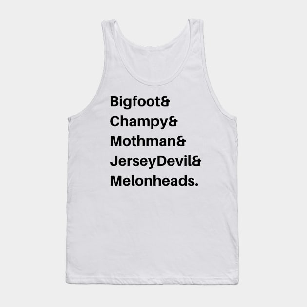 American Cryptids - Black Text Tank Top by Aint It Scary